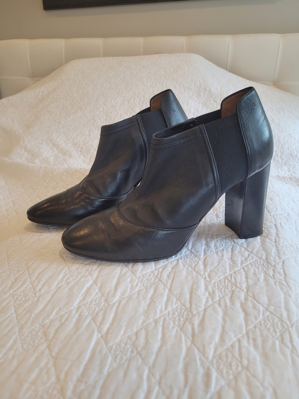 Aquatalia Valena Nappa Italian Leather High-Heel Ankle Booties Size 8 Retail$400